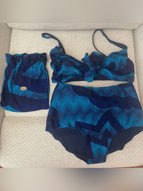 Missoni Other - Missoni Mare Blue and Navy Chevron Two-Piece Bikini